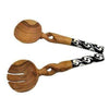11-Inch Olive Wood Salad Serving Set with Twisted Handles - Jedando Handicrafts - The Village Country Store 