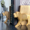 Carved Wood Lion Book Ends, Set of 2 - The Village Country Store