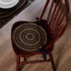 Black & Tan Jute Chair Pad 15 inch Diameter - The Village Country Store 