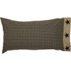 Black Check Star King Pillow Case Set of 2 21x40 - The Village Country Store 