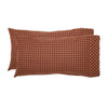 Burgundy Check King Pillow Case Set of 2 21x40 - The Village Country Store 