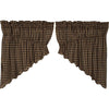 Black Check Scalloped Prairie Swag Set of 2 36x36x18 - The Village Country Store 