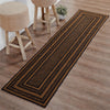 Black & Tan Jute Rug/Runner Rect w/ Pad 24x96 - The Village Country Store 