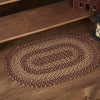 Burgundy Tan Jute Rug Oval w/ Pad 20x30 - The Village Country Store 