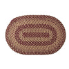 Burgundy Tan Jute Rug Oval w/ Pad 20x30 - The Village Country Store 