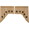 Burlap w/Black Stencil Stars Swag Set of 2 36x36x16 - The Village Country Store 