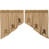Stratton Burlap Applique Star Swag Set of 2 36x36x16 - The Village Country Store 
