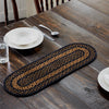 Black & Tan Jute Oval Runner 8x24 - The Village Country Store 