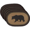 Wyatt Stenciled Bear Jute Placemat Oval Set of 6 12x18 - The Village Country Store 