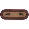 Cumberland Stenciled Moose Jute Runner Oval 13x36 - The Village Country Store 