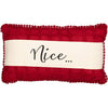 Chenille Christmas Naughty and Nice Pillow 7x13 - The Village Country Store 