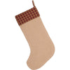 Burgundy Check Jute Stocking 12x20 - The Village Country Store 