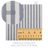 Farmhouse Ticking Blue Fabric 3yds #1 80 Width