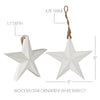 Wooden Star Ornament White 8x8x1.5