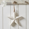 Wooden Star Ornament White 8x8x1.5