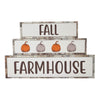 Fall Farmhouse Pumpkins Block Sign Set of 3 Sizes