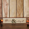 Blessed & Bountiful Cream Base MDF Sign 3x14