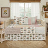 Rosehill Cottage Floral Gingham Patchwork Cotton Daybed Quilt Set - 5-Piece - Dusty Rose & Natural
