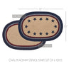 My Country Oval Placemat Stencil Stars Set of 6 10x15