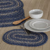 Great Falls Blue Jute Oval Placemat Set of 6 10x15
