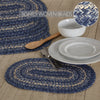 Great Falls Blue Jute Oval Placemat Set of 6 10x15