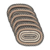 Sawyer Mill Charcoal Creme Jute Oval Placemat Set of 6 10x15
