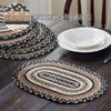 Sawyer Mill Charcoal Creme Jute Oval Placemat Set of 6 10x15