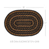 Black & Tan Jute Oval Placemat Set of 6 12x18
