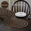 Black & Tan Jute Oval Placemat Set of 6 12x18