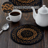 Black & Tan Jute Trivet 8 inch Diameter Set of 3