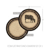 Sawyer Mill Charcoal Cow Jute Trivet 8 Set of 3