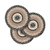 Sawyer Mill Charcoal Creme Jute Trivet 8 Set of 3