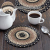Sawyer Mill Charcoal Creme Jute Trivet 8 Set of 3