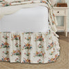 April & Olive Bed Skirt Rosehill Cottage Floral Cotton Queen Bed Skirt - 16in Drop Dusty Rose & Natural Vintage Botanical Bedding