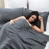 April & Olive Blanket VHC Brands Dark Grey Waffle Weave Queen Blanket 90x90 - 100% Cotton, Lightweight Cover for Bed & Sofa