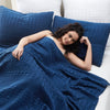 April & Olive Blanket VHC Brands Waffle Weave King Blanket, Navy Blue 90x108 - 100% Cotton, Lightweight & Breathable Throw for Bed, Couch, Sofa - Farmhouse Bedroom Decor