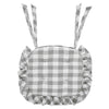 April & Olive Chair Pad Annie Buffalo Check Grey Ruffled Chair Pad 16.5x18