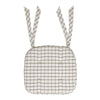 April & Olive Chair Pad Black White Ivory Windowpane Check Woven Chair Pad - 15.5x17 Rustic Farmhouse Seat Cushion with Ties
