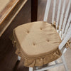 April & Olive Chair Pad Burlap Natural Ruffled Chair Pad 16.5x18