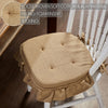 April & Olive Chair Pad Burlap Natural Ruffled Chair Pad 16.5x18