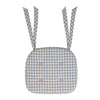 April & Olive Chair Pad Cottage Blue Checked Woven Chair Pad with Ties - 15.5x17 Farmhouse Cottage Seat Cushion