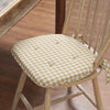 April & Olive Chair Pad Golden Wheat Gingham Cotton Chair Pad - 15.5x17 Cushioned Seat Cushion - VHC Brands