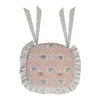 April & Olive Chair Pad Kaila Blue Natural Pink Floral Cotton Chair Pad - 15.5x17 Cushioned Seat Cushion - VHC Brands