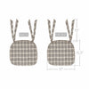 April & Olive Chair Pad Linen & Black Plaid Cotton Chair Pad - 15.5x17 Cushioned Seat Cushion - VHC Brands
