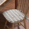 April & Olive Chair Pad Linen & Black Plaid Cotton Chair Pad - 15.5x17 Cushioned Seat Cushion - VHC Brands