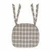 April & Olive Chair Pad Linen & Black Plaid Cotton Chair Pad - 15.5x17 Cushioned Seat Cushion - VHC Brands