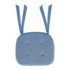 April & Olive Chair Pad Medium Blue Solid Chambray Weave Cotton Chair Pad - 15.5x17 Cushioned Seat Cushion - VHC Brands