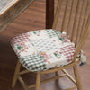April & Olive Chair Pad Rosehill Cottage Dusty Rose & Natural Patchwork Cotton Chair Pad - 15.5x17 Cushioned Seat Cushion