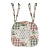 April & Olive Chair Pad Rosehill Cottage Dusty Rose & Natural Patchwork Cotton Chair Pad - 15.5x17 Cushioned Seat Cushion