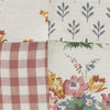 April & Olive Chair Pad Rosehill Cottage Dusty Rose & Natural Patchwork Cotton Chair Pad - 15.5x17 Cushioned Seat Cushion